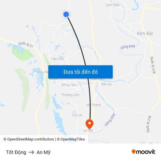 Tốt Động to An Mỹ map