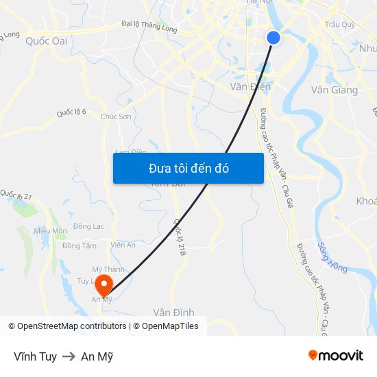 Vĩnh Tuy to An Mỹ map