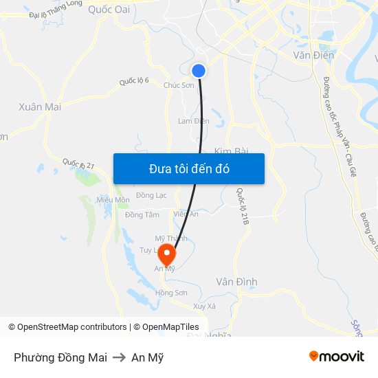 Phường Đồng Mai to An Mỹ map