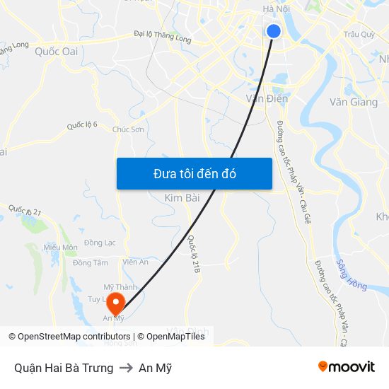 Quận Hai Bà Trưng to An Mỹ map