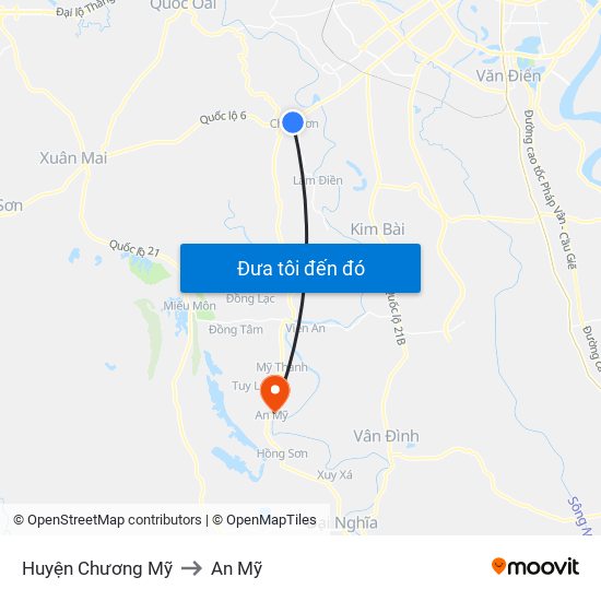 Huyện Chương Mỹ to An Mỹ map