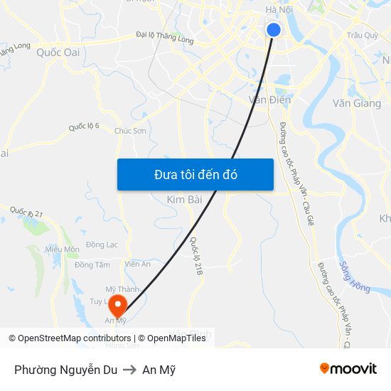 Phường Nguyễn Du to An Mỹ map