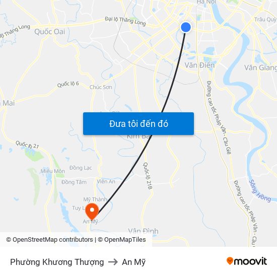 Phường Khương Thượng to An Mỹ map