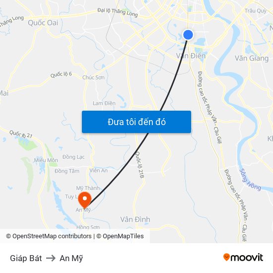 Giáp Bát to An Mỹ map