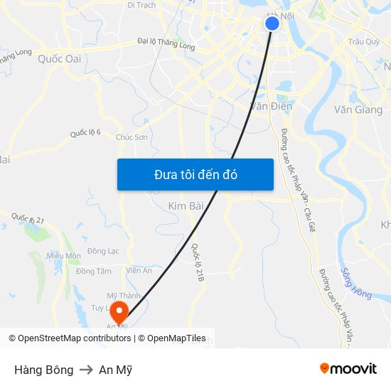 Hàng Bông to An Mỹ map