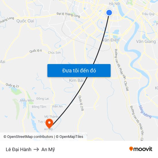 Lê Đại Hành to An Mỹ map