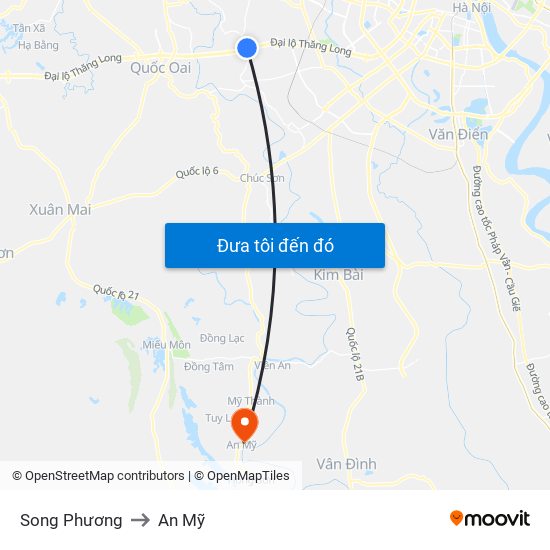 Song Phương to An Mỹ map