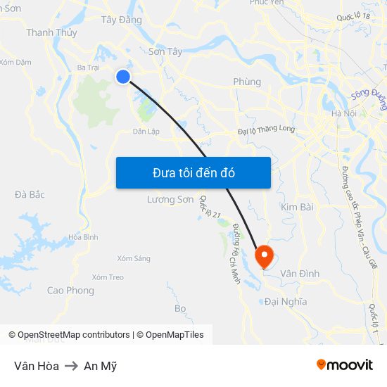 Vân Hòa to An Mỹ map