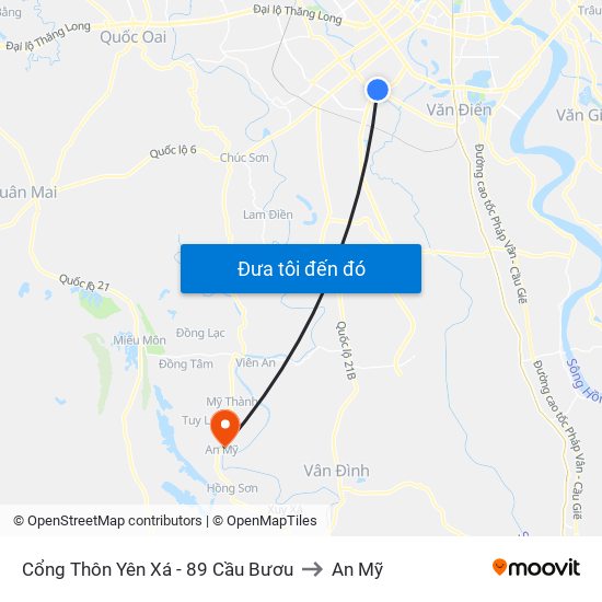 Cổng Thôn Yên Xá - 89 Cầu Bươu to An Mỹ map