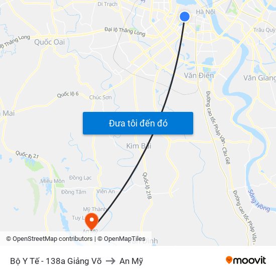 Bộ Y Tế - 138a Giảng Võ to An Mỹ map