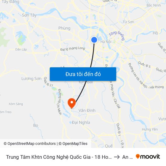 Trung Tâm Khtn Công Nghệ Quốc Gia - 18 Hoàng Quốc Việt to An Mỹ map