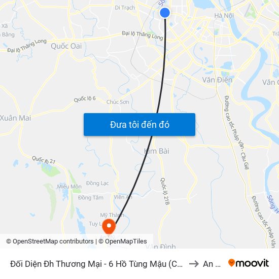 Đối Diện Đh Thương Mại - 6 Hồ Tùng Mậu (Cột Sau) to An Mỹ map