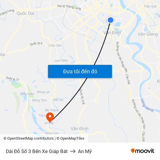 Dải Đỗ Số 3 Bến Xe Giáp Bát to An Mỹ map