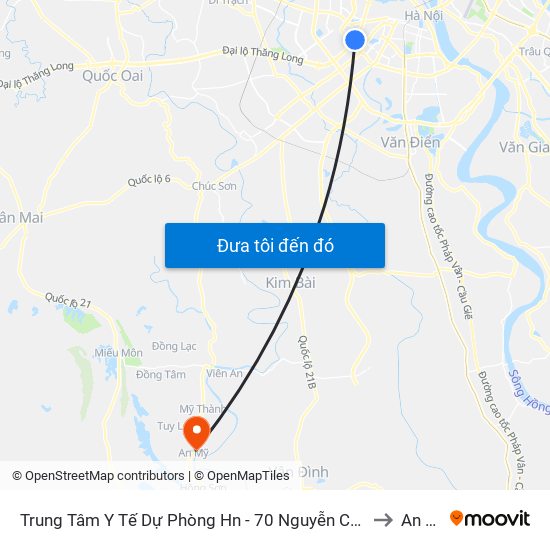 Trung Tâm Y Tế Dự Phòng Hn - 70 Nguyễn Chí Thanh to An Mỹ map