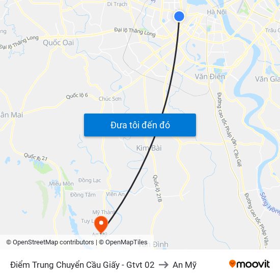 Điểm Trung Chuyển Cầu Giấy - Gtvt 02 to An Mỹ map