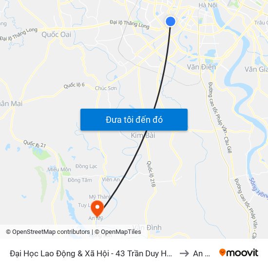 Đại Học Lao Động & Xã Hội - 43 Trần Duy Hưng to An Mỹ map