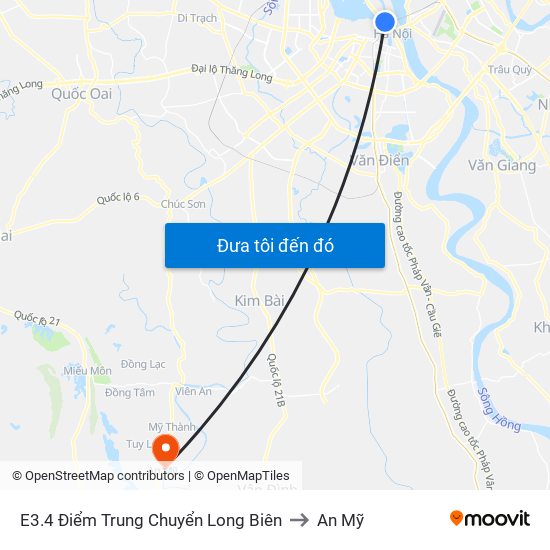 E3.4 Điểm Trung Chuyển Long Biên to An Mỹ map