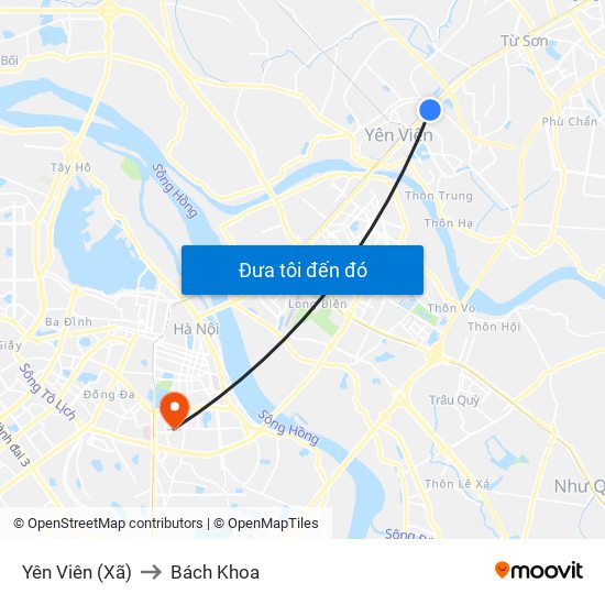 Yên Viên (Xã) to Bách Khoa map