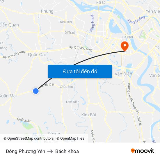 Đông Phương Yên to Bách Khoa map