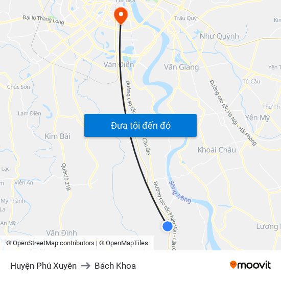 Huyện Phú Xuyên to Bách Khoa map