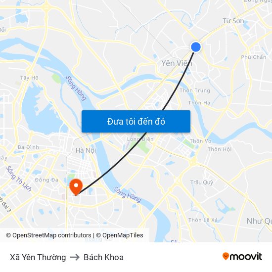 Xã Yên Thường to Bách Khoa map
