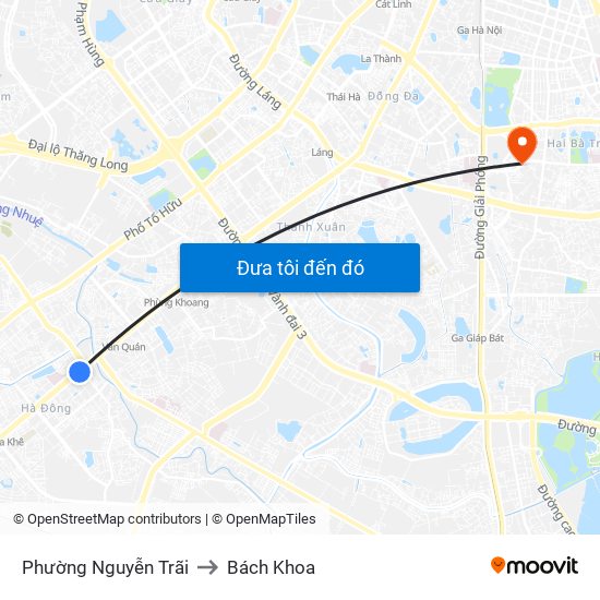 Phường Nguyễn Trãi to Bách Khoa map