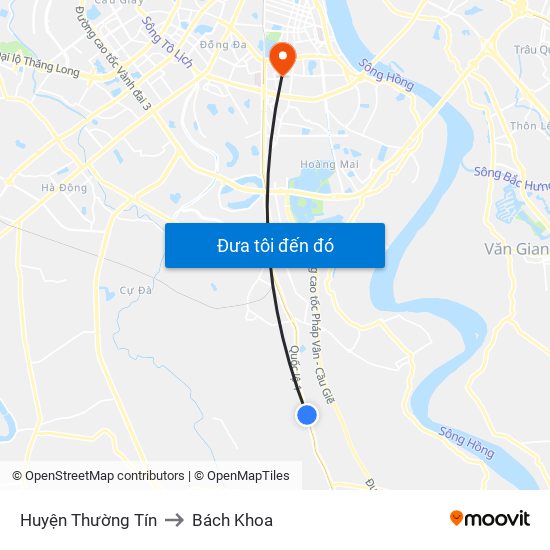 Huyện Thường Tín to Bách Khoa map