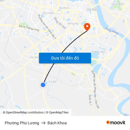 Phường Phú Lương to Bách Khoa map