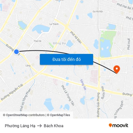 Phường Láng Hạ to Bách Khoa map