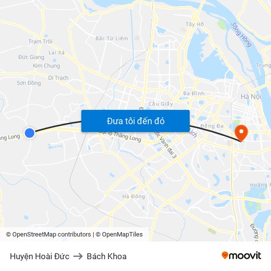 Huyện Hoài Đức to Bách Khoa map