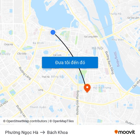 Phường Ngọc Hà to Bách Khoa map