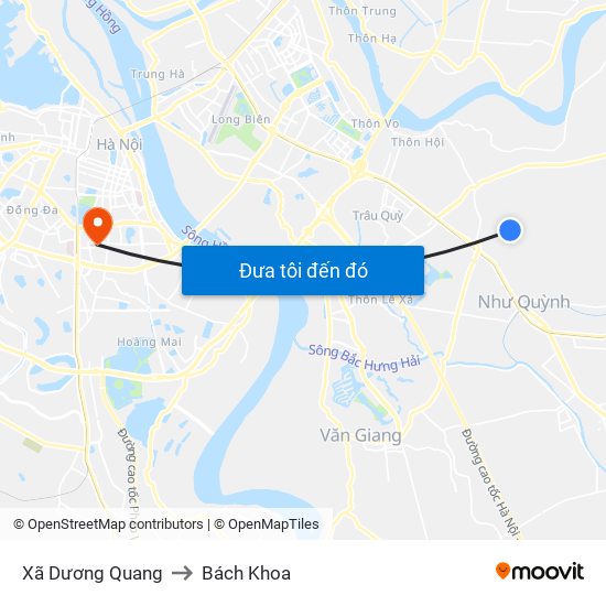 Xã Dương Quang to Bách Khoa map
