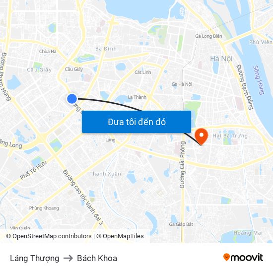 Láng Thượng to Bách Khoa map