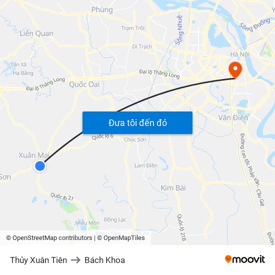 Thủy Xuân Tiên to Bách Khoa map