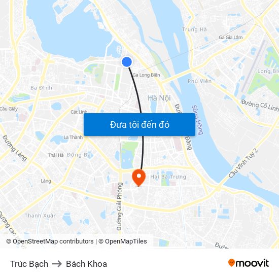 Trúc Bạch to Bách Khoa map