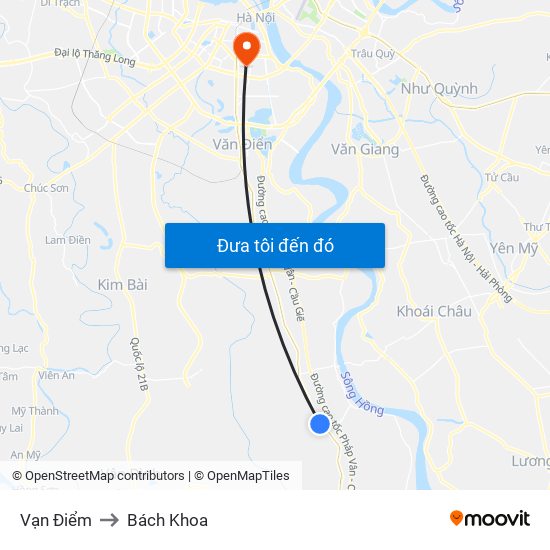 Vạn Điểm to Bách Khoa map