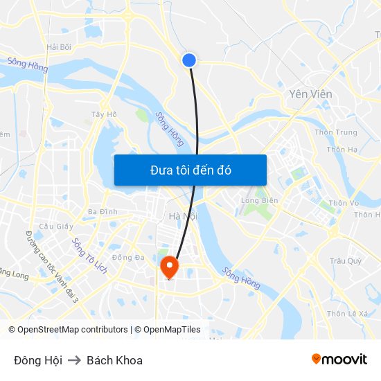 Đông Hội to Bách Khoa map