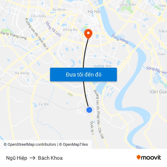 Ngũ Hiệp to Bách Khoa map