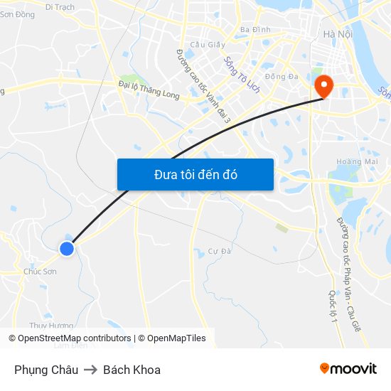 Phụng Châu to Bách Khoa map