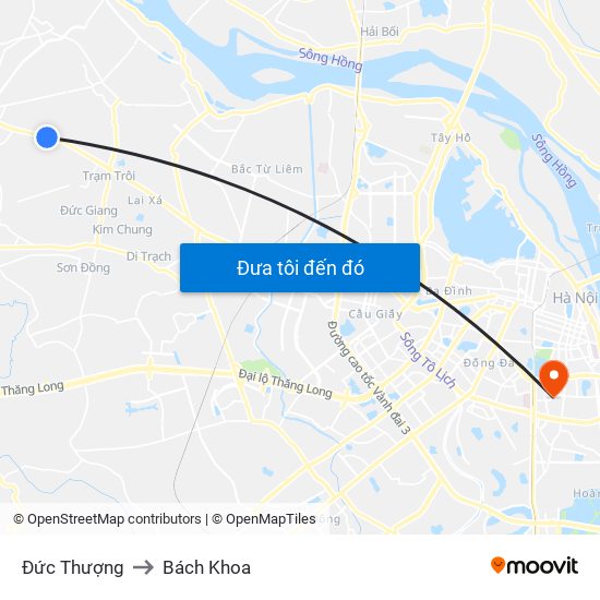 Đức Thượng to Bách Khoa map