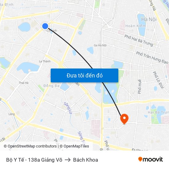 Bộ Y Tế - 138a Giảng Võ to Bách Khoa map