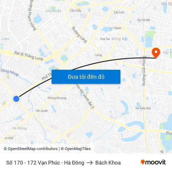Số 170 - 172 Vạn Phúc - Hà Đông to Bách Khoa map