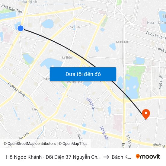 Hồ Ngọc Khánh - Đối Diện 37 Nguyễn Chí Thanh to Bách Khoa map