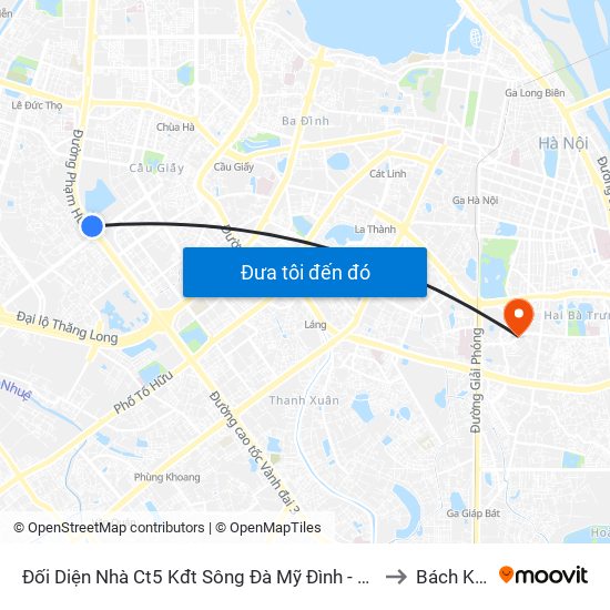 Đối Diện Nhà Ct5 Kđt Sông Đà Mỹ Đình - Phạm Hùng to Bách Khoa map