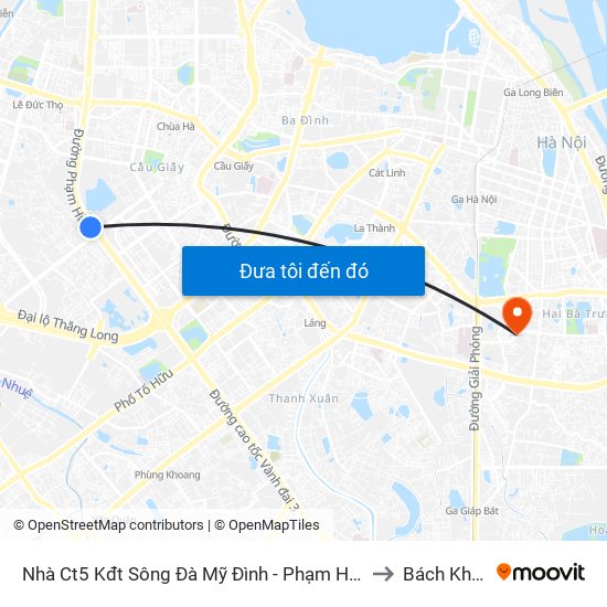 Nhà Ct5 Kđt Sông Đà Mỹ Đình - Phạm Hùng to Bách Khoa map