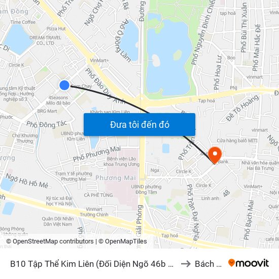 B10 Tập Thể Kim Liên (Đối Diện Ngõ 46b Phạm Ngọc Thạch) to Bách Khoa map