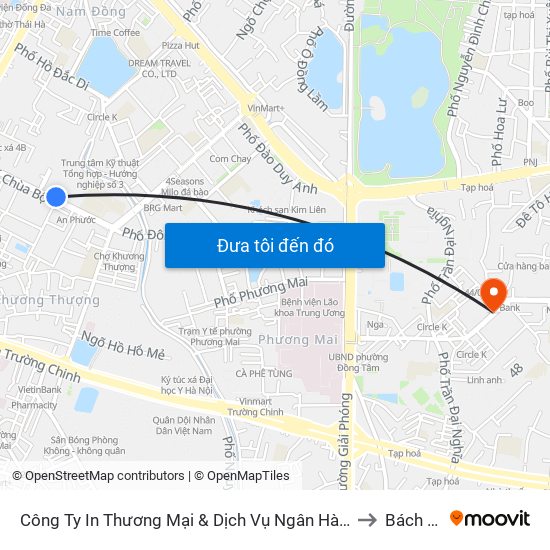 Công Ty In Thương Mại & Dịch Vụ Ngân Hàng - Số 10 Chùa Bộc to Bách Khoa map