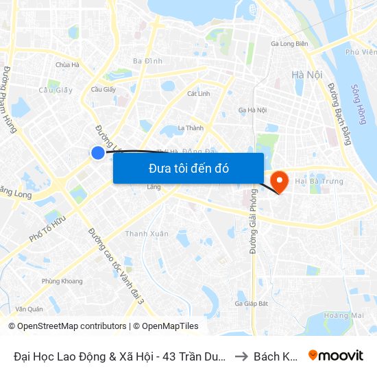 Đại Học Lao Động & Xã Hội - 43 Trần Duy Hưng to Bách Khoa map
