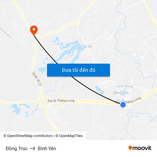 Đồng Trúc to Bình Yên map