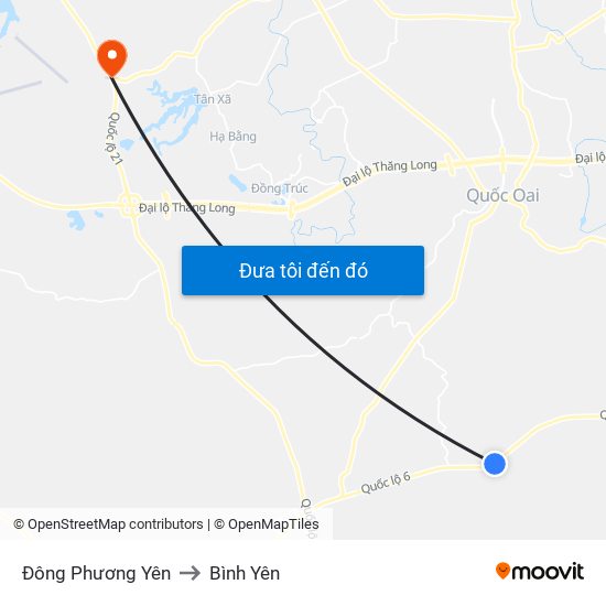 Đông Phương Yên to Bình Yên map